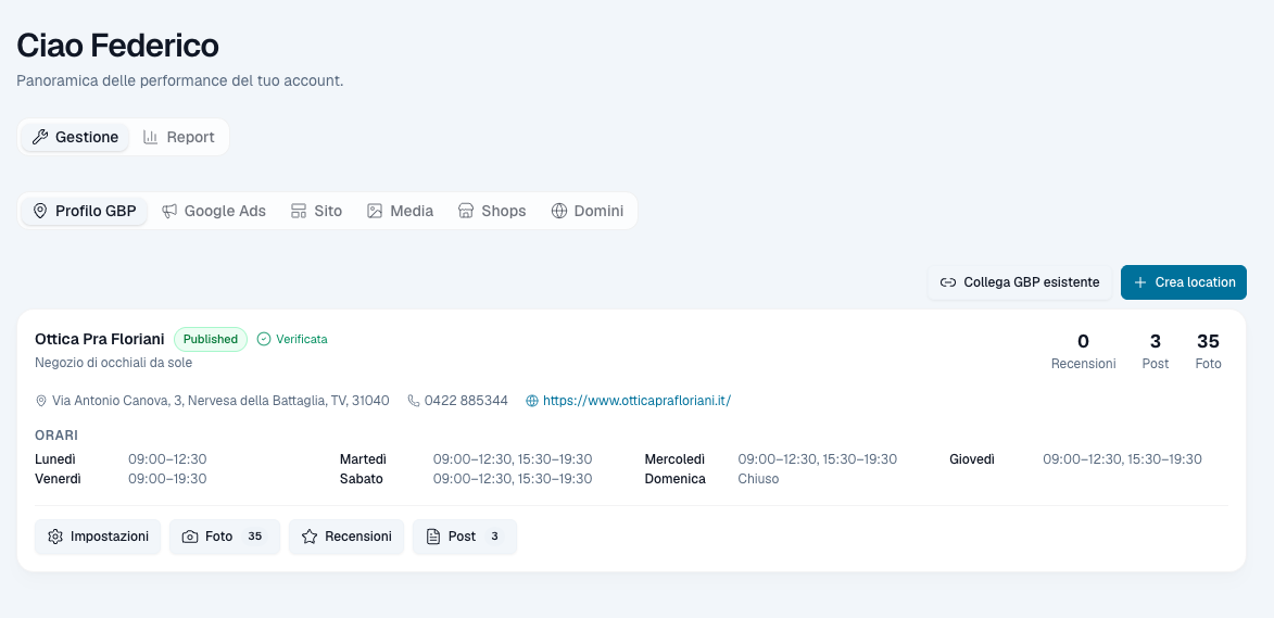 Gestione › Profilo GBP
