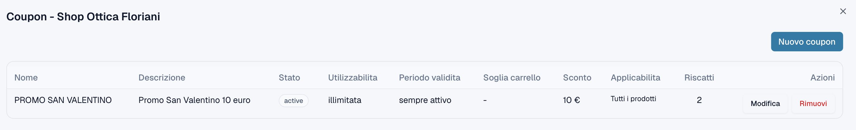 Elenco coupon